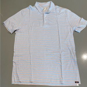 Faherty Short Sleeved Striped Polo - M